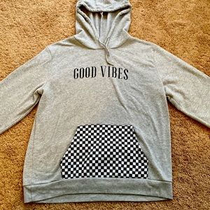 Large, Grey, Rue 21, Good Vibes Hoodie
